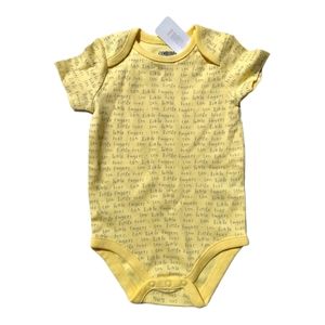 Gymboree 3-6m Ten Little Toes/Fingers Yellow Onesie